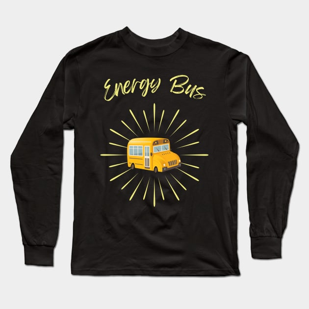 Energy Bus - Yellow Bus Long Sleeve T-Shirt by Double E Design
